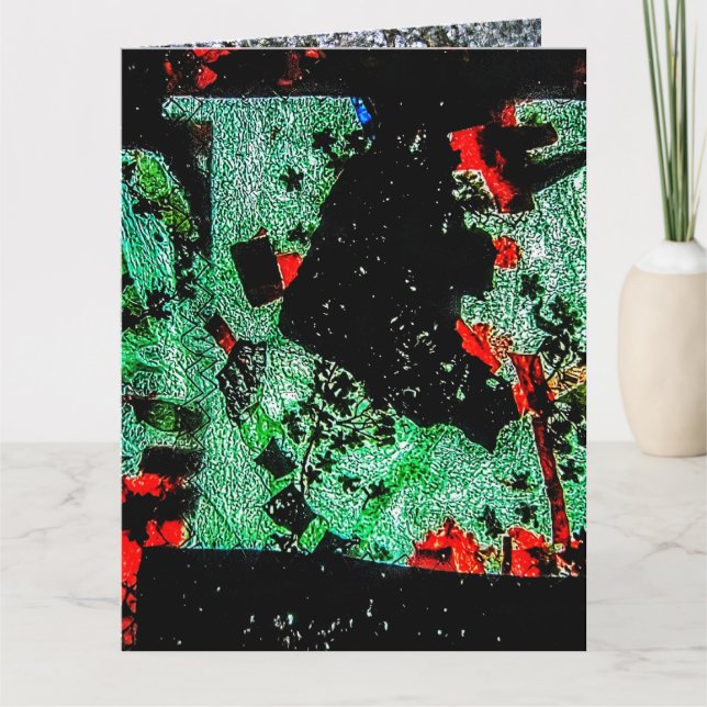 Cartão Abstrato de plástico com placa de verdinho dobrada (Frente)