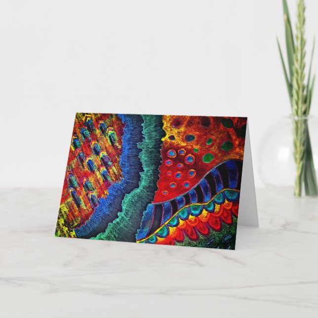 Cartão abstrato de saudação "Blue Crystal" (Frente)