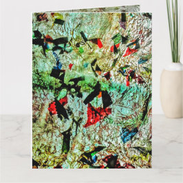 Cartão Abstrato de textura branca dupla com placa de saud