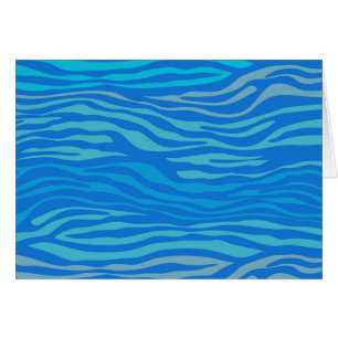 Cartão Abstrato de Zebra Blue Stripe