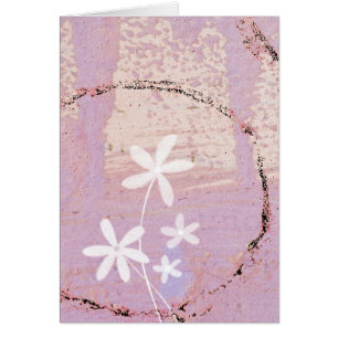 Cartão Abstrato e flores cor-de-rosa