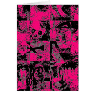 Cartão Abstrato Emo Rosa