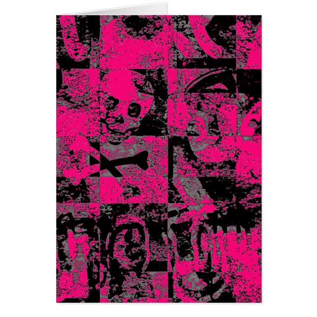 Cartão Abstrato Emo Rosa (Frente)