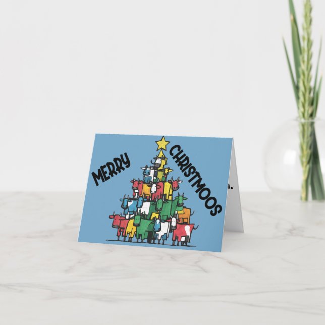 Cartão Abstrato Engraçado de Árvore de Natal (Frente)