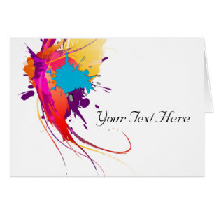 Cartão Abstrato Exotic Butterfly Paint Splatters