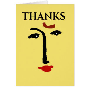 Cartão Abstrato Face em amarelo