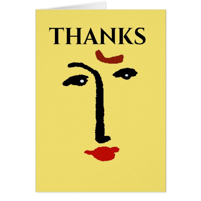 Cartão Abstrato Face em amarelo (Frente)