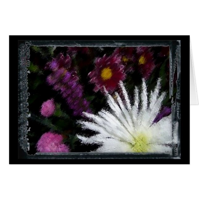 Cartão Abstrato Floral (Frente Horizontal)