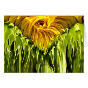 Cartão Abstrato funky retro Girassol, geometria assustada