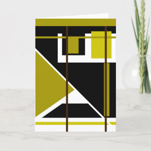 Cartão Abstrato Geométrico Oleícola Preto Branco