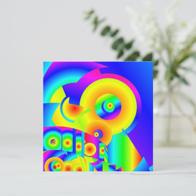 Cartão Abstrato Girassóis (Em pé/Frente)