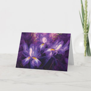 Cartão Abstrato Iris Flores "Feliz Aniversário!" Saudação