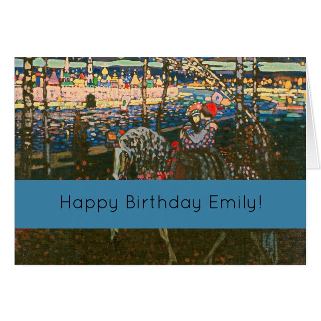 Cartão Abstrato Kandinsky Casal Anel Colorido (Frente Horizontal)