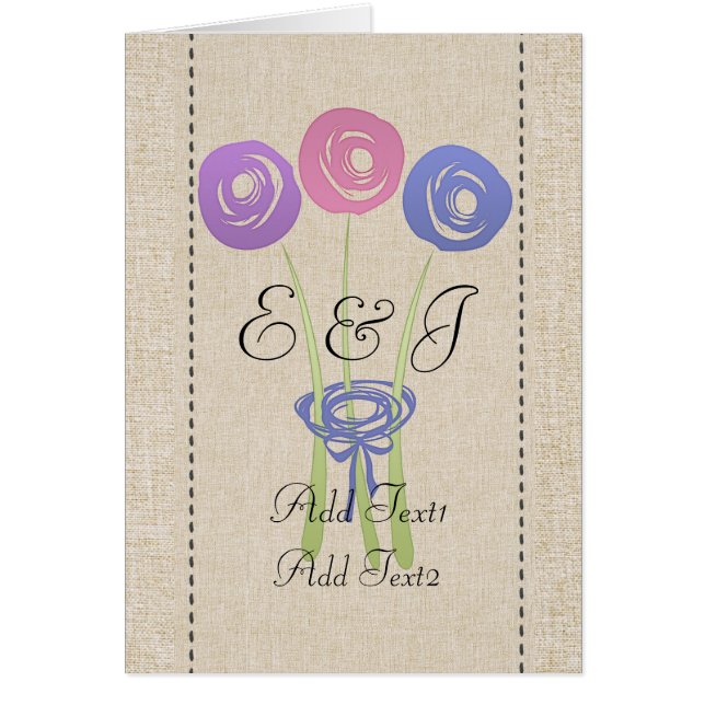 Cartão Abstrato Lilac Rústico Bastante Com Rosas M (Frente)