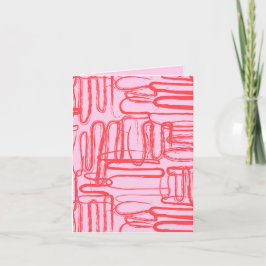 Cartão Abstrato moderno de curva cor-de-rosa ondulada