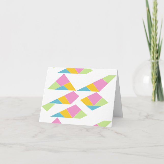 Cartão Abstrato multicor em branco (Frente)