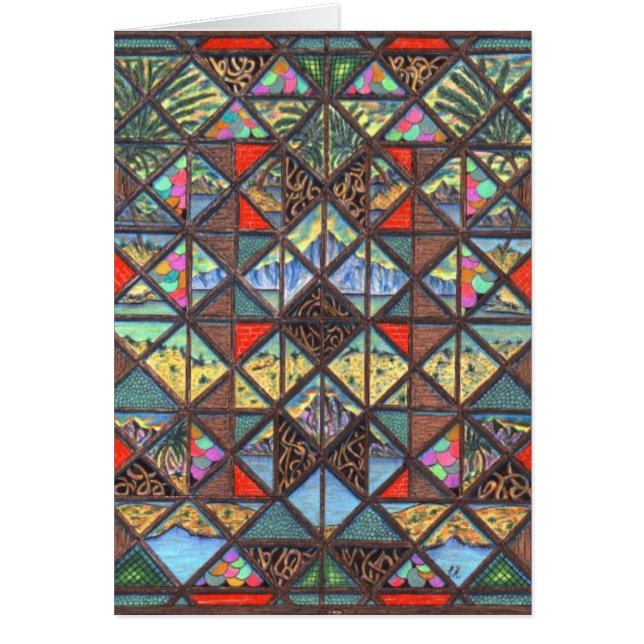 Cartão Abstrato mundos (Frente)