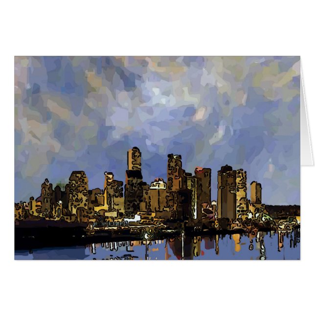 Cartão Abstrato Nova Orleans Sunset adicionar texto (Frente Horizontal)