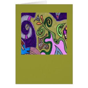 Cartão abstrato original "Elefante Dourado"