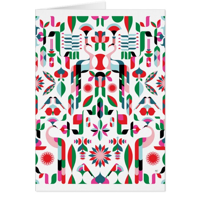 Cartão Abstrato Peacock (Frente)