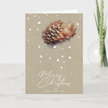 Abstrato Pine Cone e Snow Kraft Natal