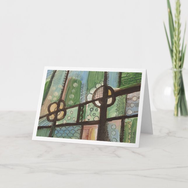 Cartão Abstrato Pintura 06 inspirada pela Troika Pottery (Frente)