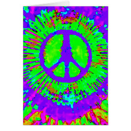Cartão Abstrato Psicodélico - Sinal de Paz Tie-Dye
