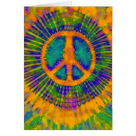 Cartão Abstrato Psicodélico - Sinal de Paz Tie-Dye