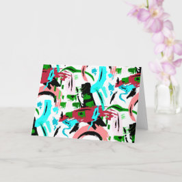 Cartão Abstrato rosa e aqua