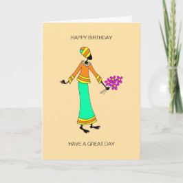 Cartão Abstrato, Senhora de Arte Africana e Aniversário F