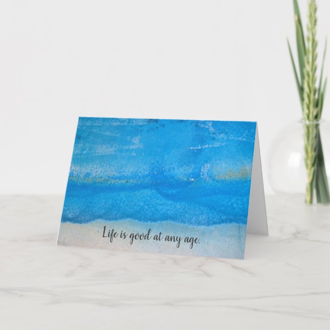 Cartão abstrato textured velho da pintura do aniversário (Frente)