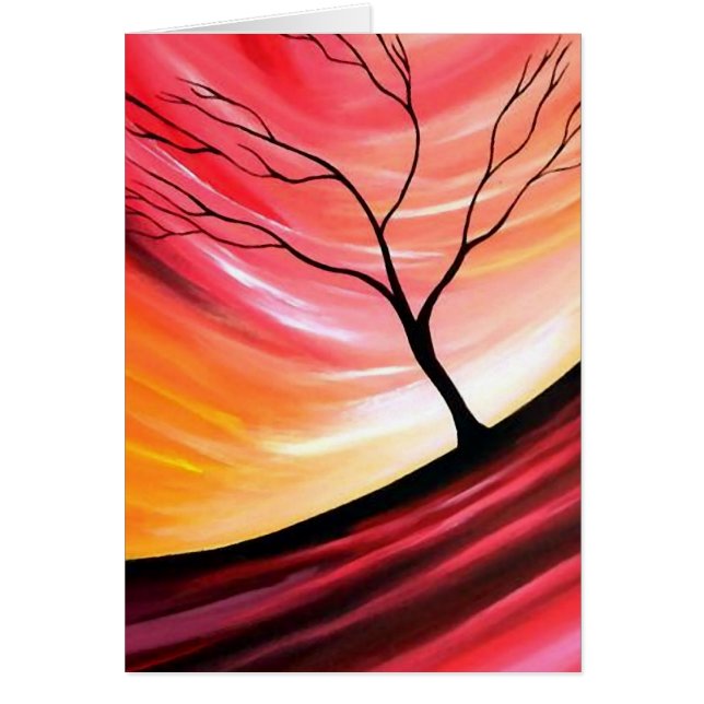 Cartão Abstrato Tree - Arte Moderna (Frente)