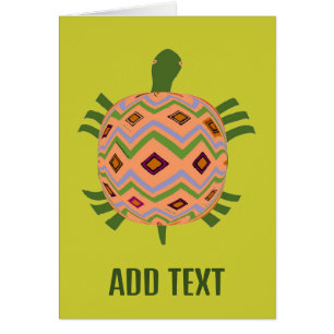 Cartão Abstrato Turtle, adicionar texto,