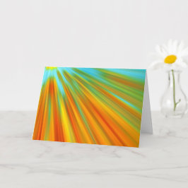 Cartão Abstrato vermelho amarelo alaranjado listras em az