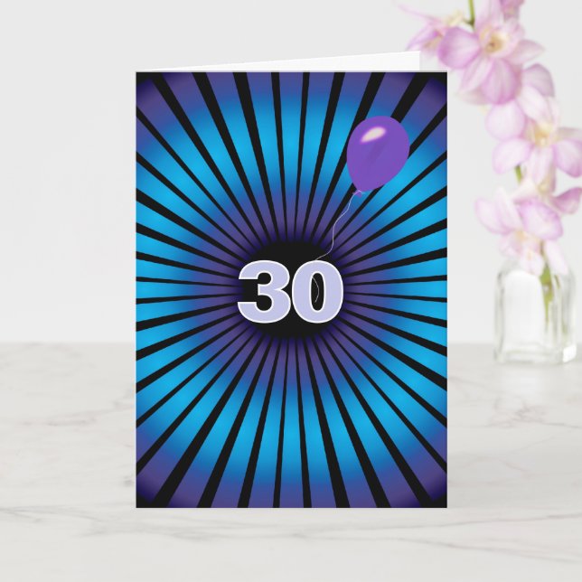 Cartão Abstrato Vortex Para aniversário de 30 anos (Orquídea)