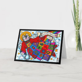 Cartão Abundant Bessings Meowd Natal Angel Cat Card