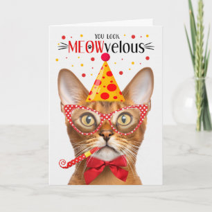 Cartão Abyssinian Cat MEOWvelous Aniversário