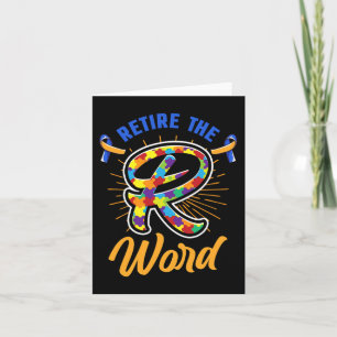 Cartão Acabar com a síndrome de 'R Word Down' e a consciê