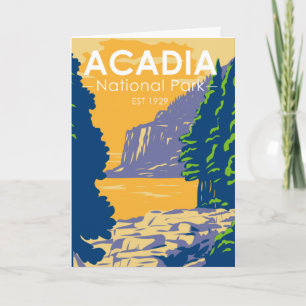 Cartão Acadia National Park Bar Harbor Ocean Path