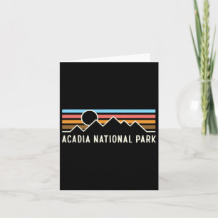 Cartão Acadia National Park Retro Mountain Lines Camping