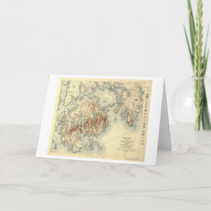 Cartão Acadia National ParkTopographic Panoramic Map