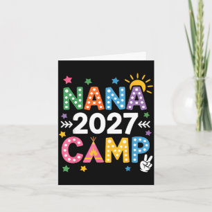 Cartão Acampamento da Nana 2027 férias de verão da famíli