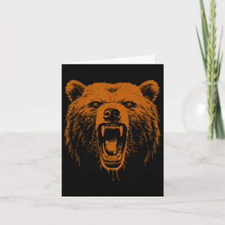 Cartão Acampamento de Ataque de Ataque de Urso Cinza com