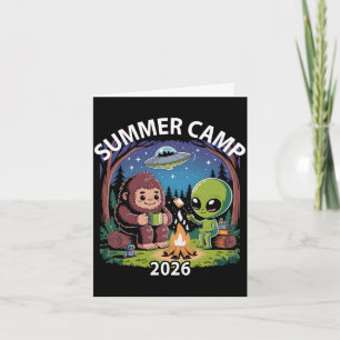 Cartão Acampamento de verão retrô 2026 crianças diretor d