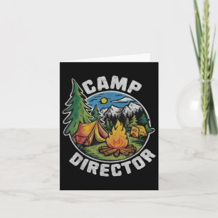 Cartão Acampamento do diretor do acampamento no acampamen