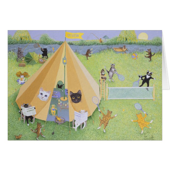 Cartão Acampamento do feriado (Frente Horizontal)