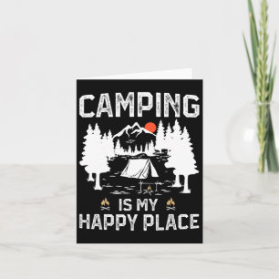 Cartão Acampamento É O Meu Lugar Feliz Campo De Floresta
