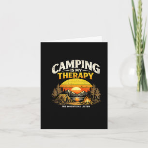 Cartão Acampamento é terapia vintage design de acampament
