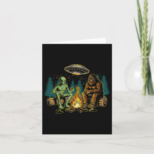 Cartão Acampamento Sasquatch Ufo Campe Alienígena Bigfoot