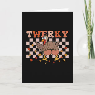 Cartão Ação de dança Twerky de Ação de Graças Funny Turke